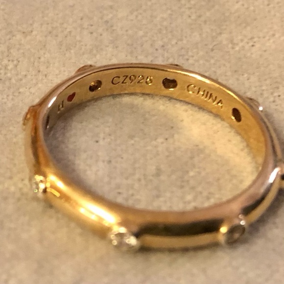 💫 VGUC Set of 2 Hidalgo Gold Vermeil/CZ Stackable Band Rings, SZ 9 💫 - Picture 7 of 11